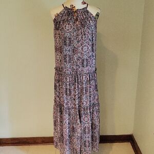 DREW Anthropology Floral Halter Maxi Sundress for Casual Resort Wear